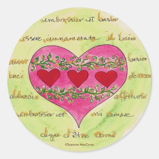 Love Letters & Three Red Hearts - Stickers (Front)