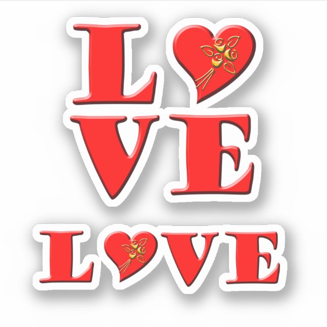 Love Letters Valentine 2-in-1  Sticker (Front)
