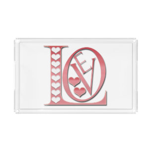 Love Letters With Hearts by Shirley Taylor Acrylic Tray
