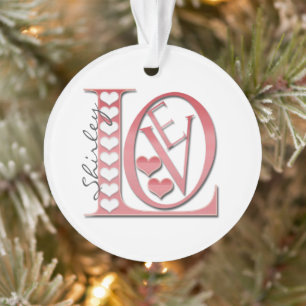 Love Letters With Hearts by Shirley Taylor Ornament