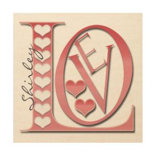 Love Letters With Hearts by Shirley Taylor Wood Wall Art