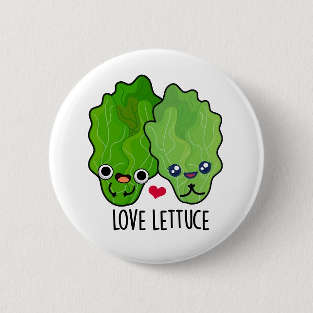 Love Lettuce Funny Veggie Pun  Button (Front)