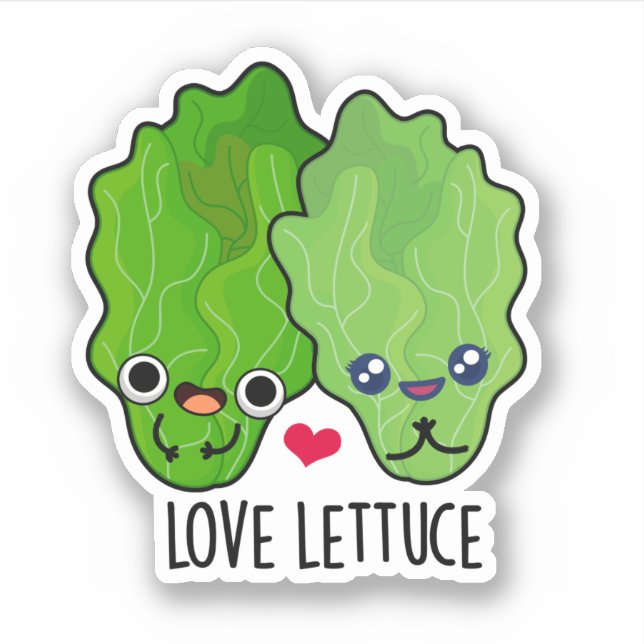 Love Lettuce Funny Veggie Pun  Sticker (Front)