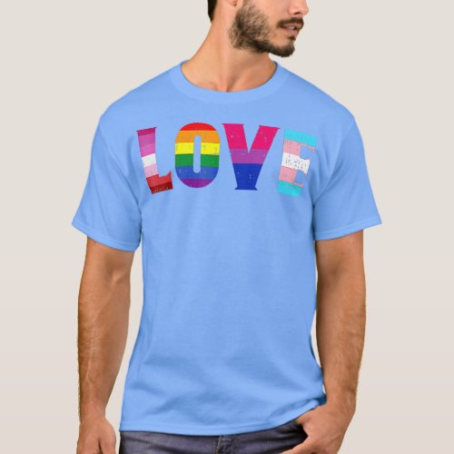 Love LGBT Pride Ally Lesbian Gay Bisexual Transgen T_Shirt
