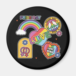 Love. LGBT+Pride. Pride day. Rainbow love.  Magnet