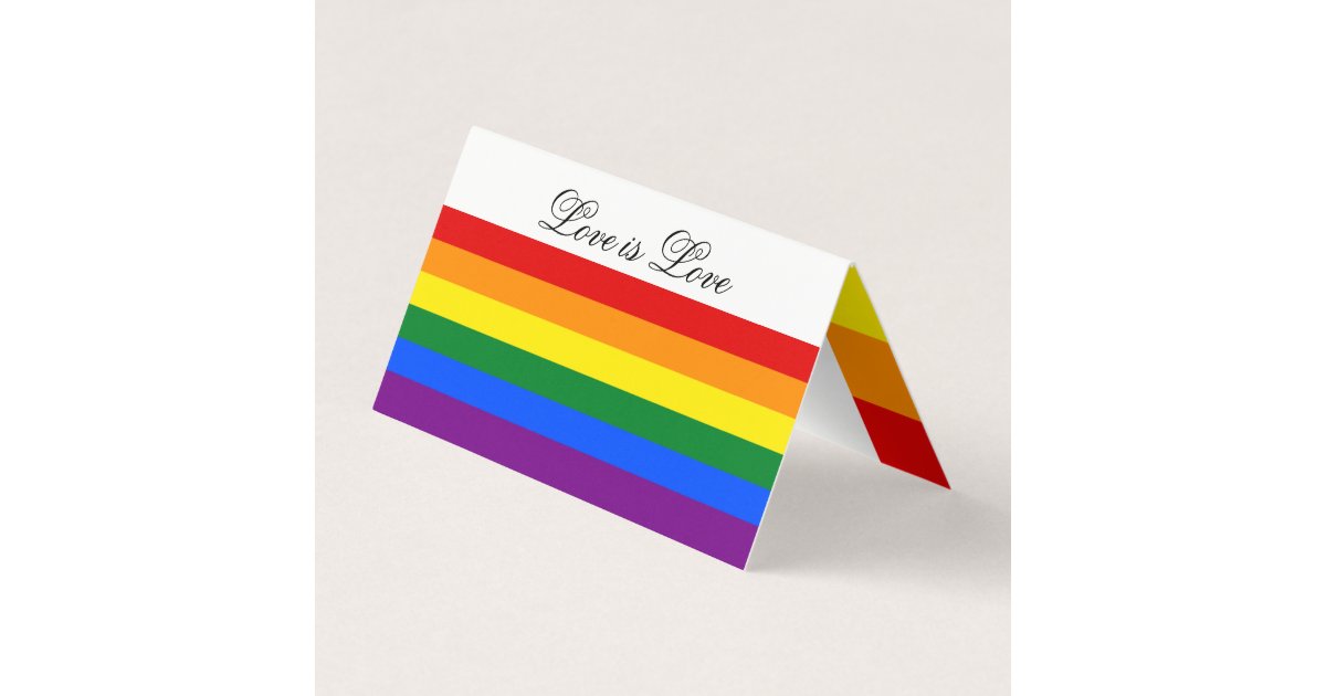 Love LGBT Rainbow Flag Gay Pride Stripes Business Card | Zazzle