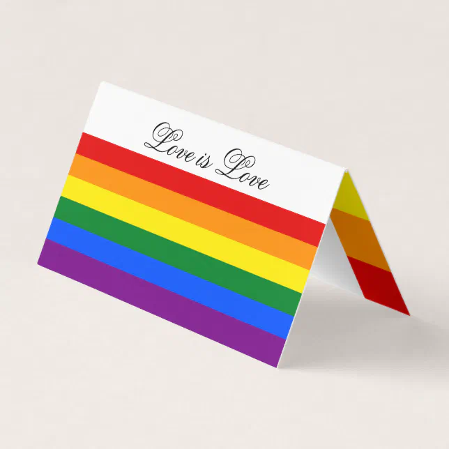 Love LGBT Rainbow Flag Gay Pride Stripes Business Card | Zazzle