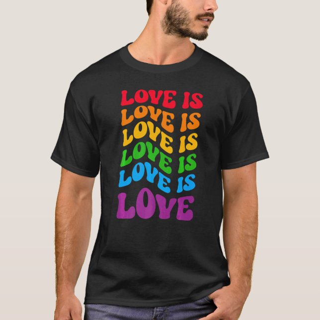 Love Lgbtq Pride Rainbow Graphic Parade March Fest T-Shirt (Front)