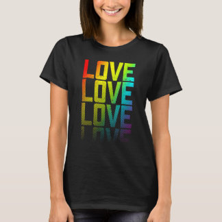 Love Lgbtq+ Rainbow Gay Pride Text Fade Graphic T-Shirt