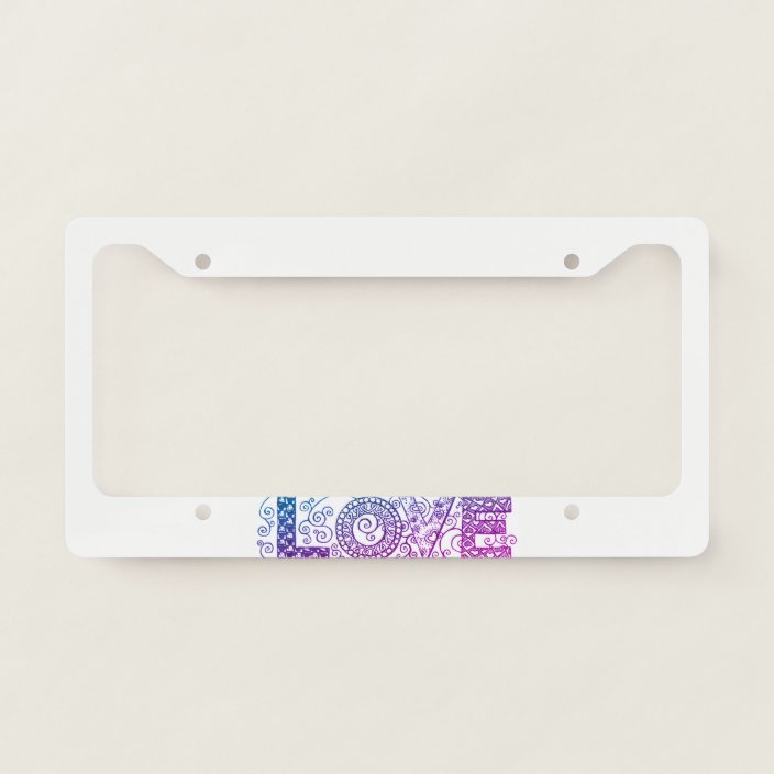 Love License Plate Frame