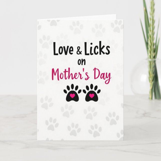 Love Licks Mothers Day Paw Prints Card (Front)