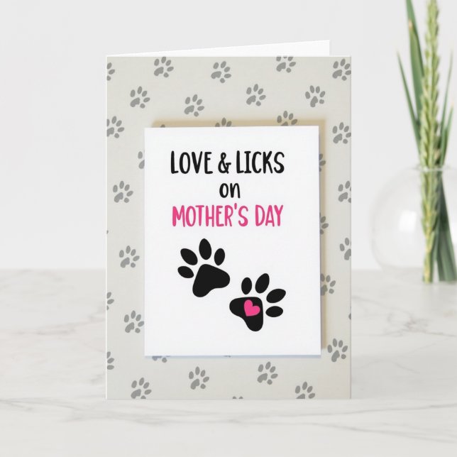 Love Licks Mothers Day Pet Card (Front)
