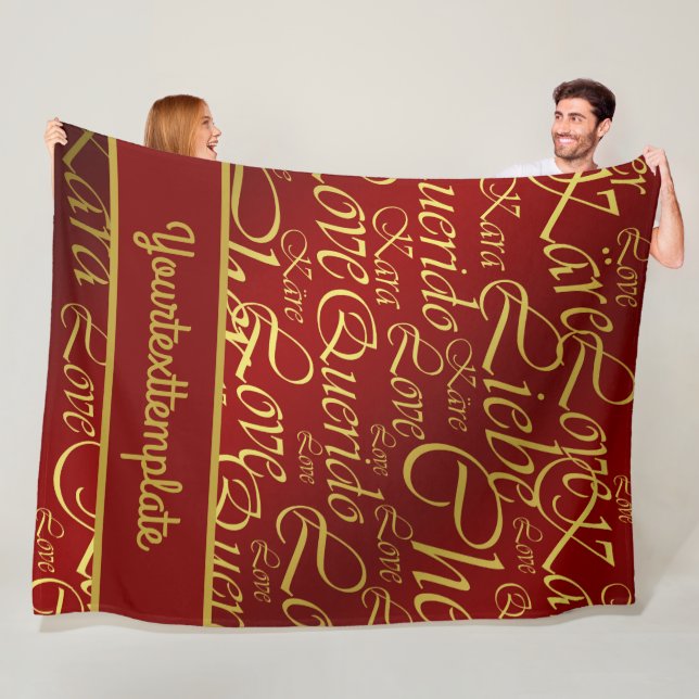 Love,liebe,kara,cher,käre,querido,text,rose,festiv Fleece Blanket (In Situ)
