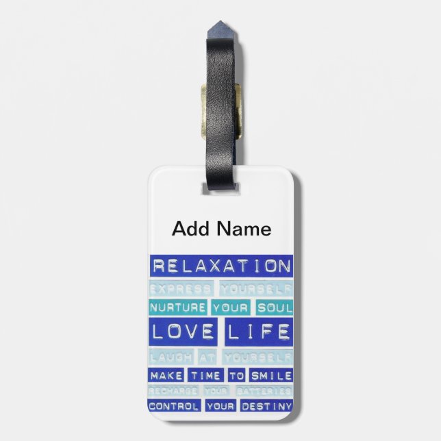 Love Life and Relax Luggage Tag (Back Vertical)