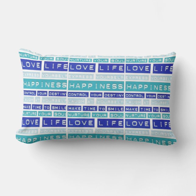 Love Life and Smile Lumbar Pillow (Front)