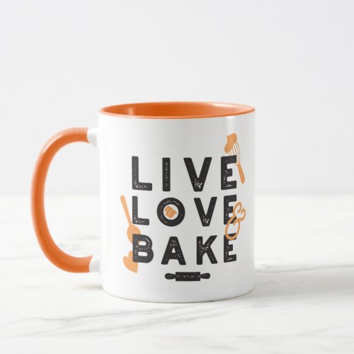 Love Life Bake Bliss Inspirational Baking Quotes Mug