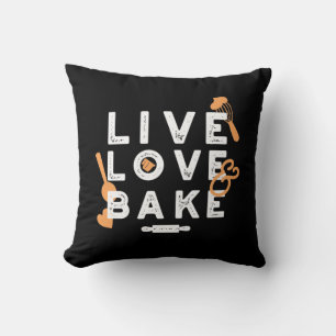 Love Life, Bake Bliss: Inspirational Baking Quotes Throw Pillow