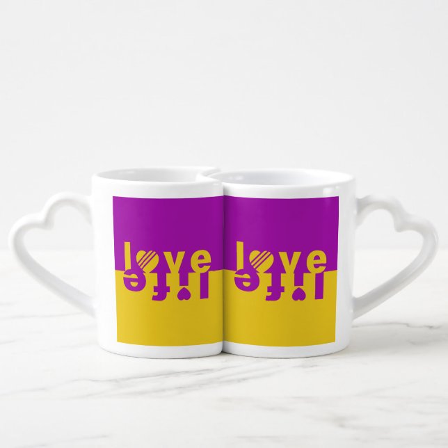 Love / Life couple's mugs (Back Nesting)