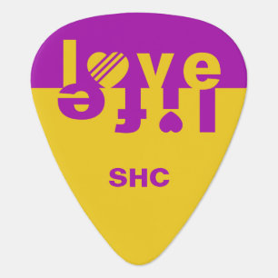Love / Life custom monogram guitar pick