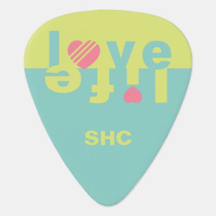 Love / Life custom monogram guitar pick