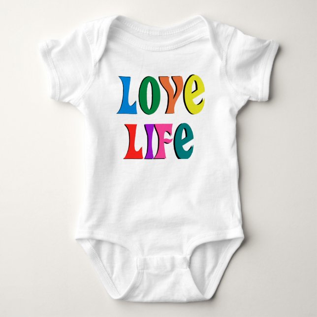 LOVE LIFE ~ customizable christian message Baby Bodysuit (Front)