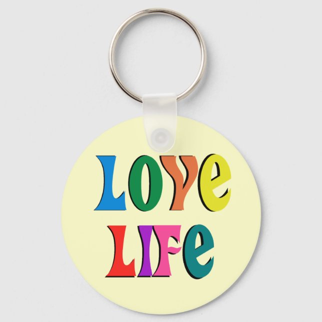 LOVE LIFE! customizable christian message Keychain (Front)
