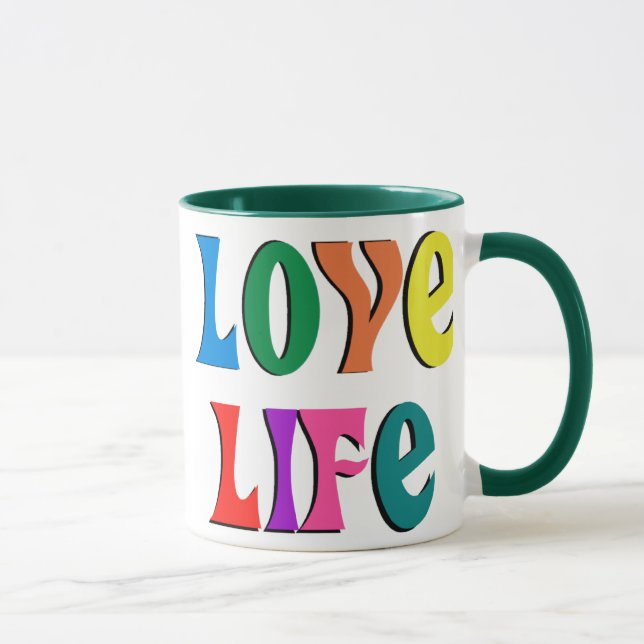 LOVE LIFE! customizable christian message Mug (Right)