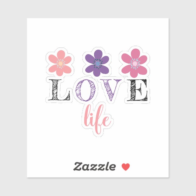 Love Life Flower Sticker (Sheet)