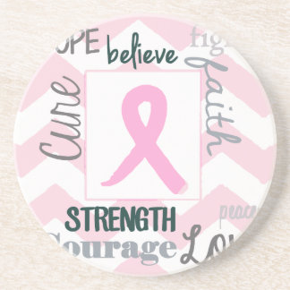 Love Life Hope Breast Cancer Drink Coaster