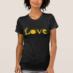 Love Life In Vintage Black And Gold T-Shirt