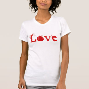 Love Life In Vintage White And Red T-Shirt