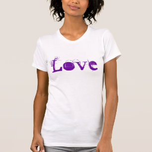 Love Life In Vintage White Purple And Orange T-Shirt