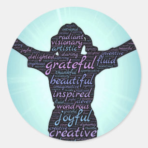 Love Life: Inspiration...Gratitude...Joy Classic Round Sticker