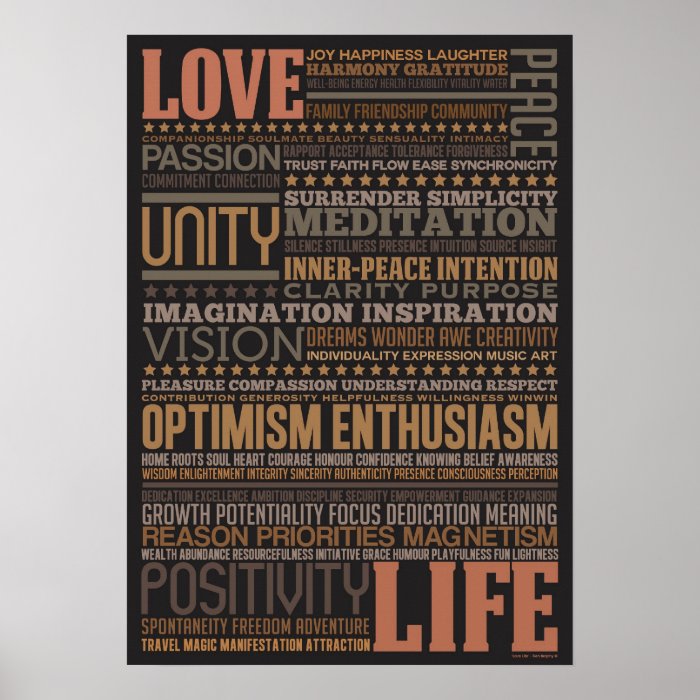 "Love Life" Inspirational Motivational Art Design Poster