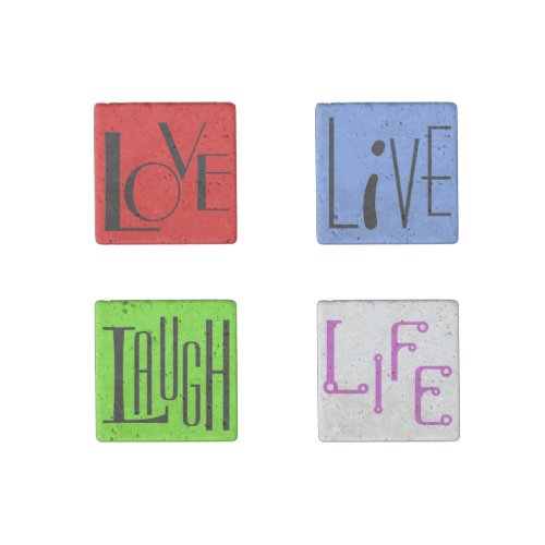 Love Life Live and Laugh Stone Magnet