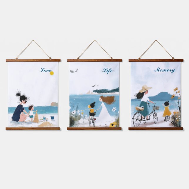 Love, Life, Memory Hanging Tapestry (Triple)