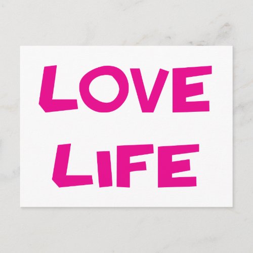 Love Life Motivational Blank Note Post Card