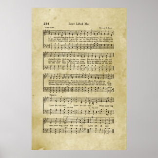 Love Lifted Me Gospel Sheet Music Poster