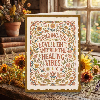 Love, Light and Healing Vibes | Folk Art Card