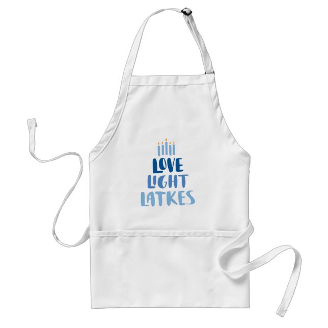 Love, Light and Latkes Adult Apron (Front)