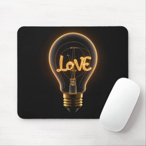 Love Light Bulb Mouse Pad