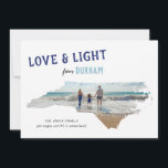 Love & Light from North Carolina Hanukkah Photo Holiday Card<br><div class="desc">You're proud to be from North Carolina, send out some light hearted state pride this holiday season with this photo Hanukkah holiday card featuring textured type in indigo and light blue and accented with snowflakes. Personalize with your own message of cheer, location, the year, your family name text and your...</div>