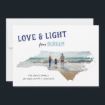 Love & Light from North Carolina Hanukkah Photo Holiday Card<br><div class="desc">You're proud to be from North Carolina, send out some light hearted state pride this holiday season with this photo Hanukkah holiday card featuring textured type in indigo and light blue and accented with snowflakes. Personalize with your own message of cheer, location, the year, your family name text and your...</div>