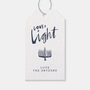 Love + Light Hanukkah Gift Tag - Dark