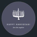 Love   Light Hanukkah Holiday Stickers - Light<br><div class="desc">These Hanukkah stickers feature a handdrawn menorah for a modern take on the festival of lights. Customize your background color to create the perfect design for you.</div>