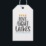 Love Light Latkes Funny Hanukkah Jewish Holiday Gift Tags<br><div class="desc">jewish, latkes, holiday, religion, hanukkah, gift, birthday, ugly, sweater</div>