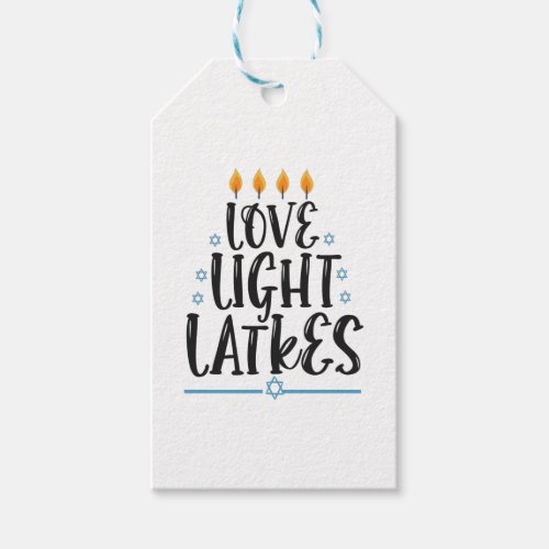 Love Light Latkes Funny Hanukkah Jewish Holiday Gift Tags