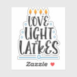 Love Light Latkes Funny Hanukkah Jewish Holiday Sticker<br><div class="desc">jewish, latkes, holiday, religion, hanukkah, gift, birthday, ugly, sweater</div>