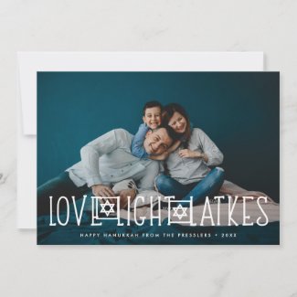 Love, Light & Latkes | Hanukkah Photo Card