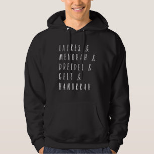 Love Light Latkes Happy Hanukkah Chanukkah Menorah Hoodie